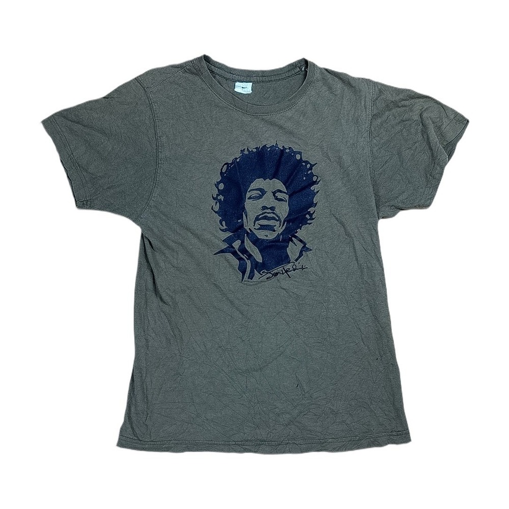 2006 Jimi Hendrix Graphic T-Shirt Mens Small Olive Green Good Grunge Music Tee